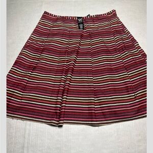 Work to Weekend Striped Women's Skirt - Pink and Brown
